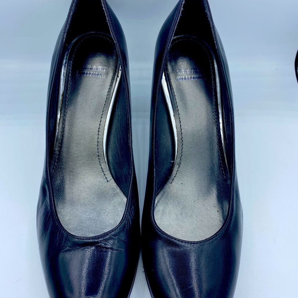 Straut Weitzmam Leather Black High Heels Shoes